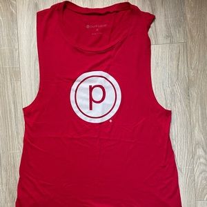 Pure  Barre classic red logo muscle tee!